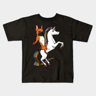 French Bulldog Riding Unicorn Kids T-Shirt